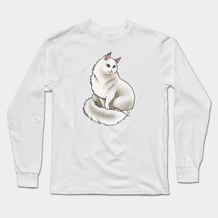 Cat - Siberian - White Long Sleeve T-Shirt